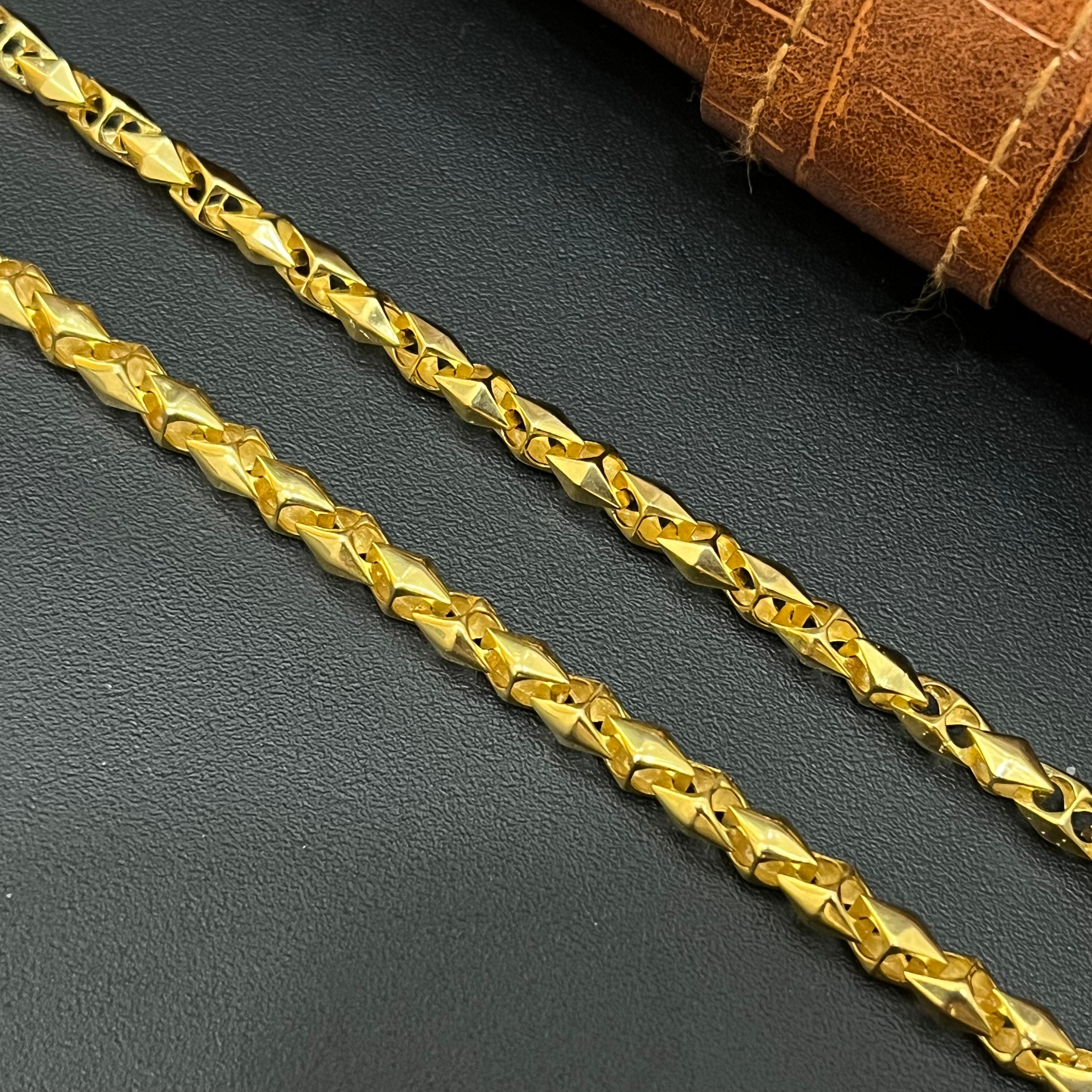 Silver Mens Chain Gold Finished Kathli Imported 925