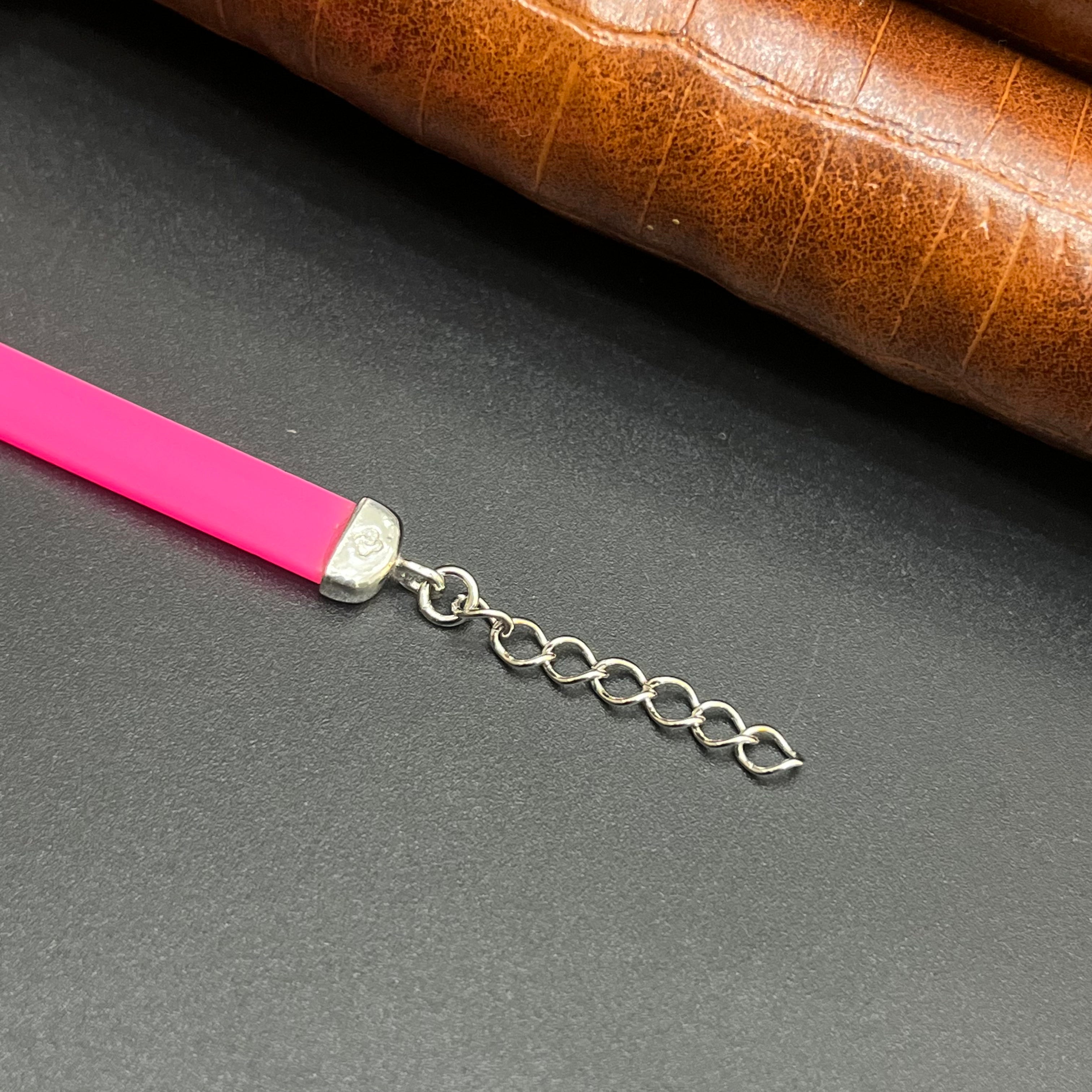 Silver Kids Bracelet Charms Pink Band M01 925