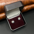Silver Ladies Stud Crystal White