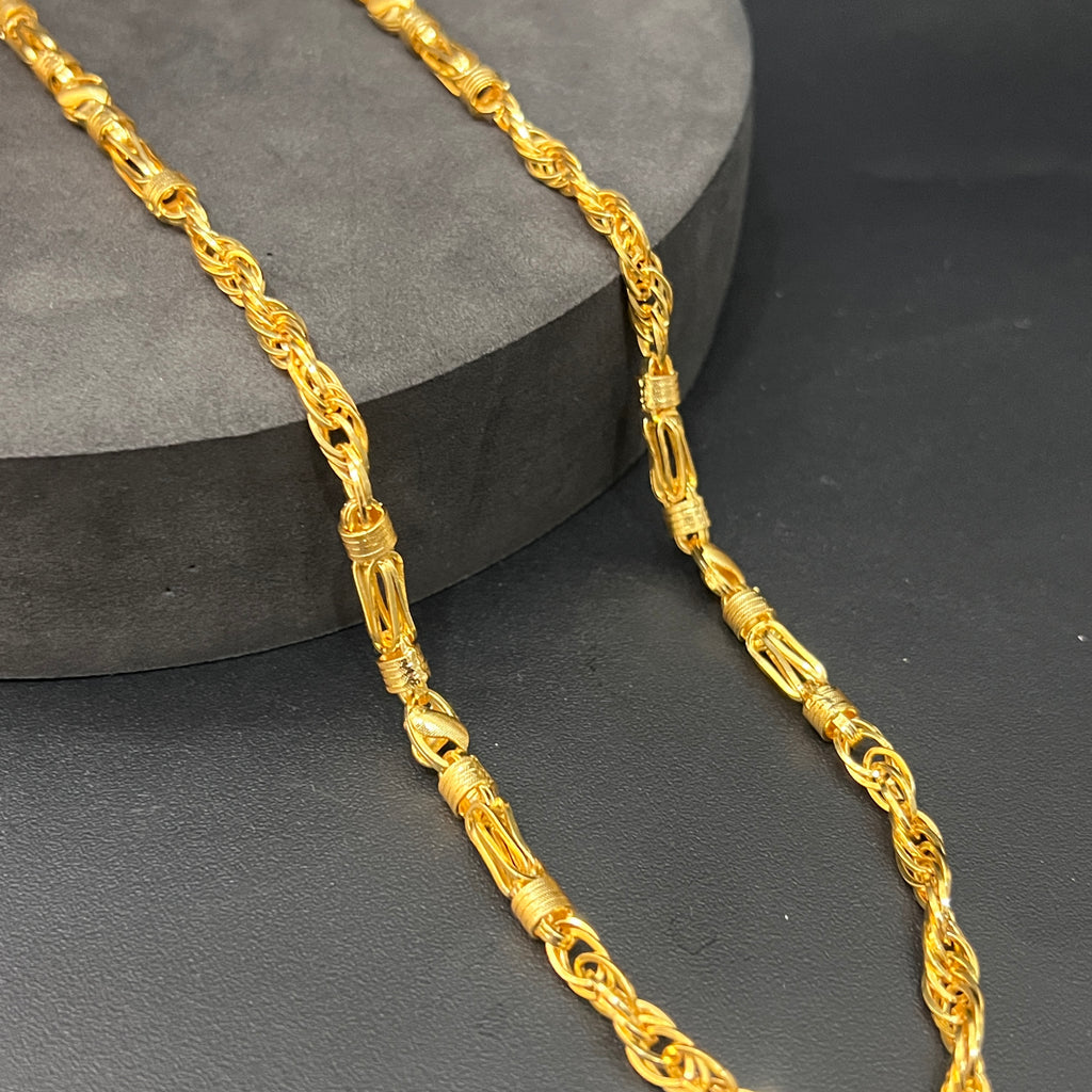 Silver Mens Chain Indo Italian Premium Edition Gold Finish 925