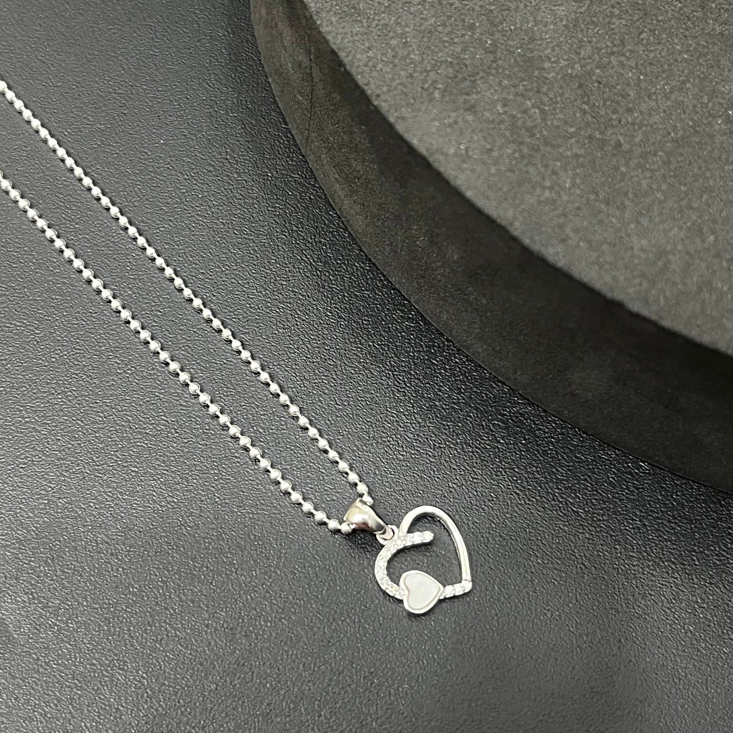 Ladies Pendant Chain Double Heart Design