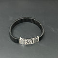 Silver Mens Flexible Bracelet Shiv om Trishul 925