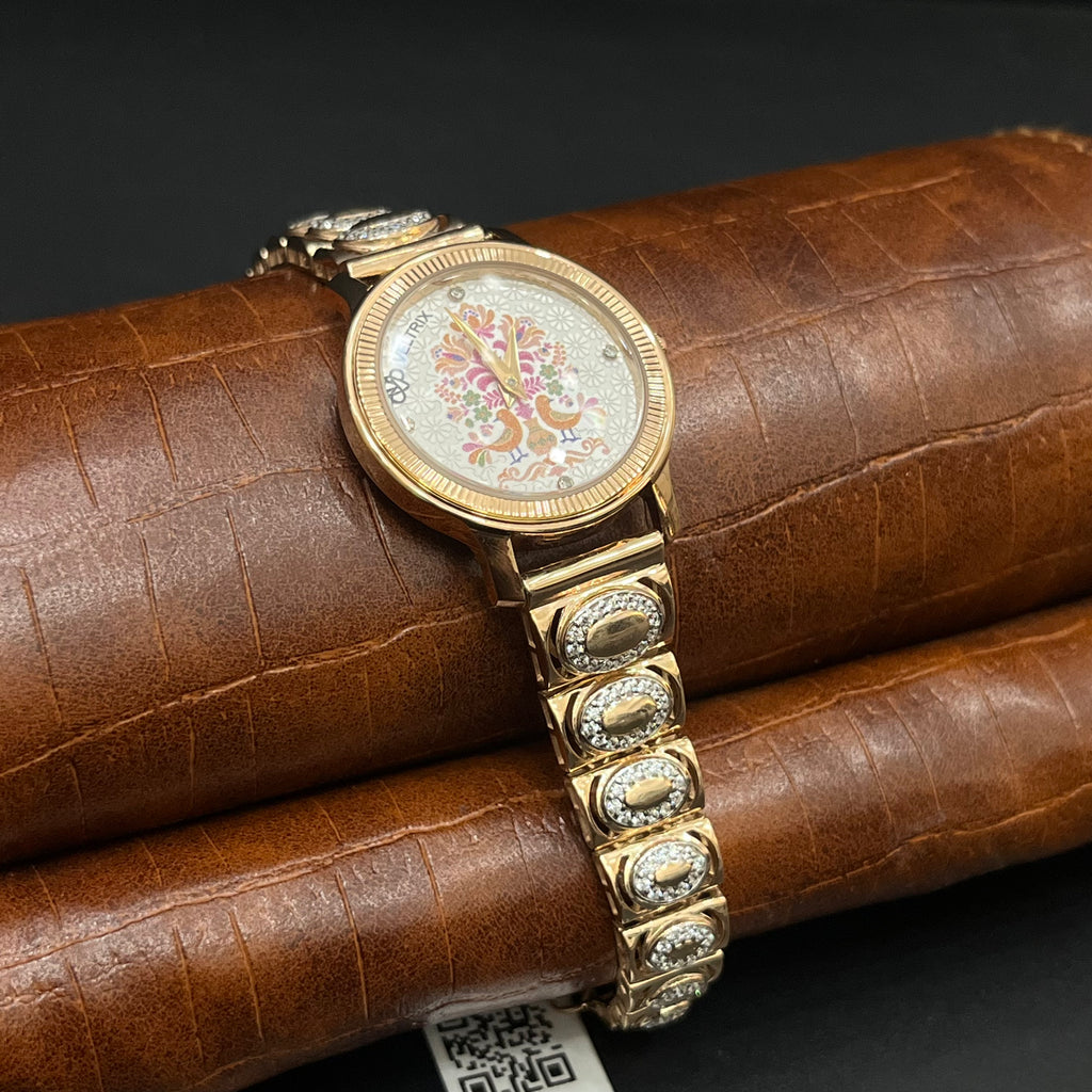 Silver Ladies Watch Regal Floral Elegance Rose Gold 925