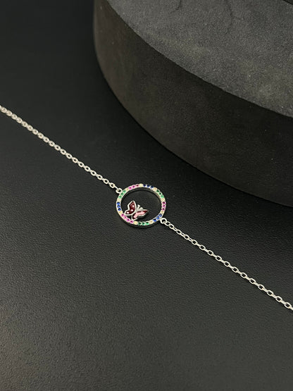 Silver Ladies Bracelet Butterfly