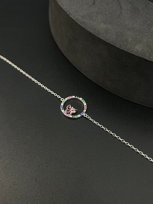 Silver Ladies Bracelet Butterfly