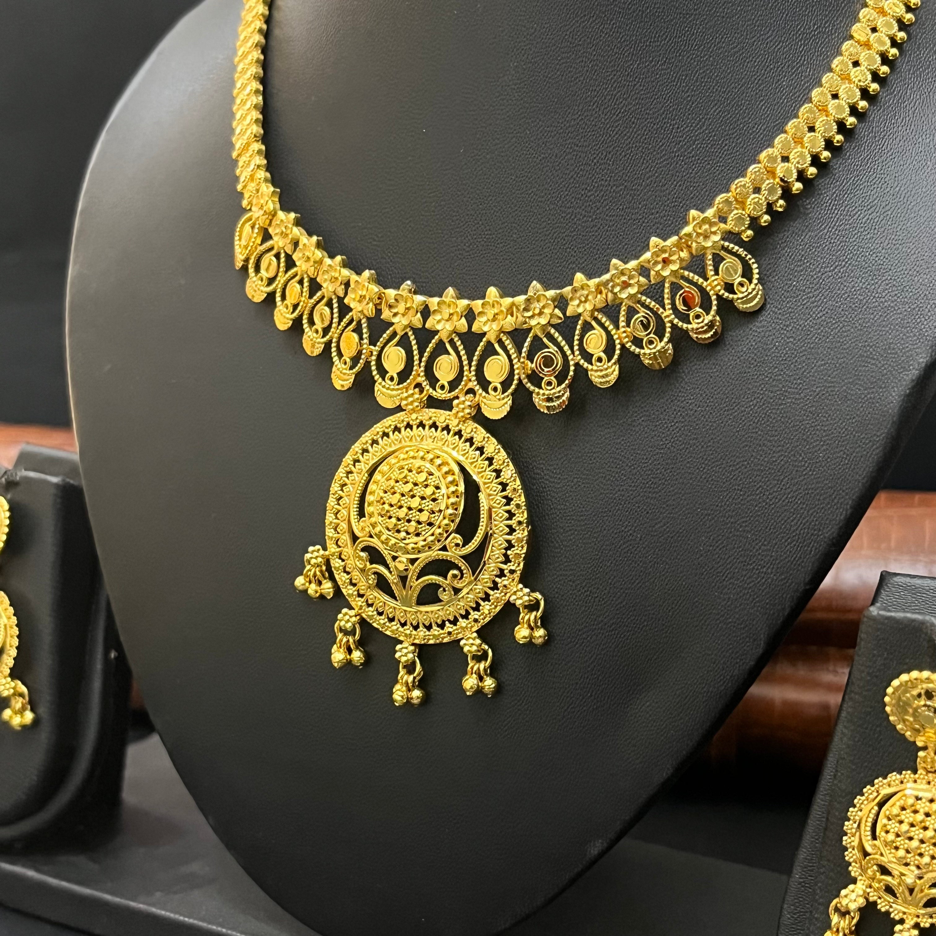 Silver Neckalce Gold Finished Bombay 925 B1