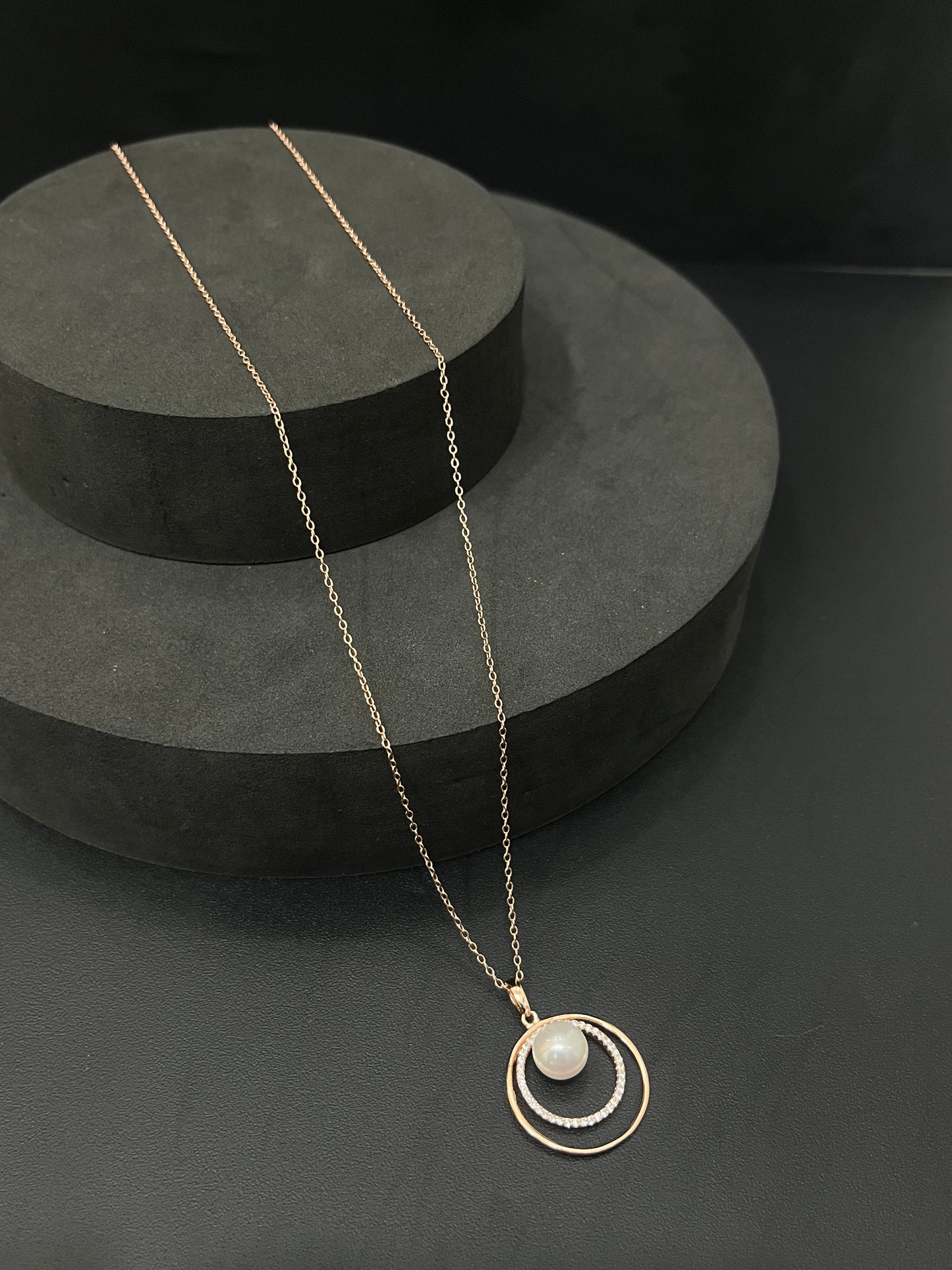 Ladies Silver Chain Sprial Rosegold