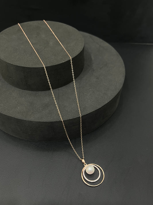 Ladies Silver Chain Sprial Rosegold