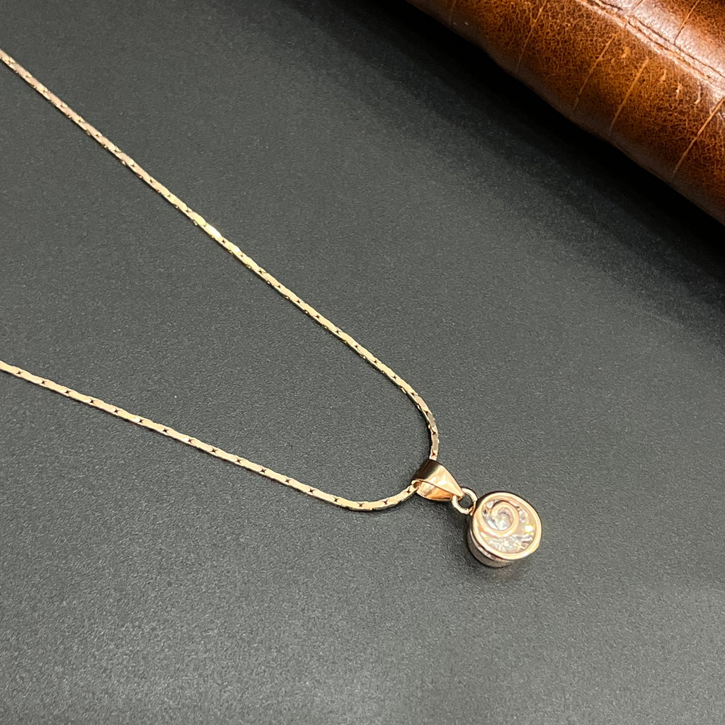 Silver Ladies Pendant Twirl Glow Round Rose Gold 925