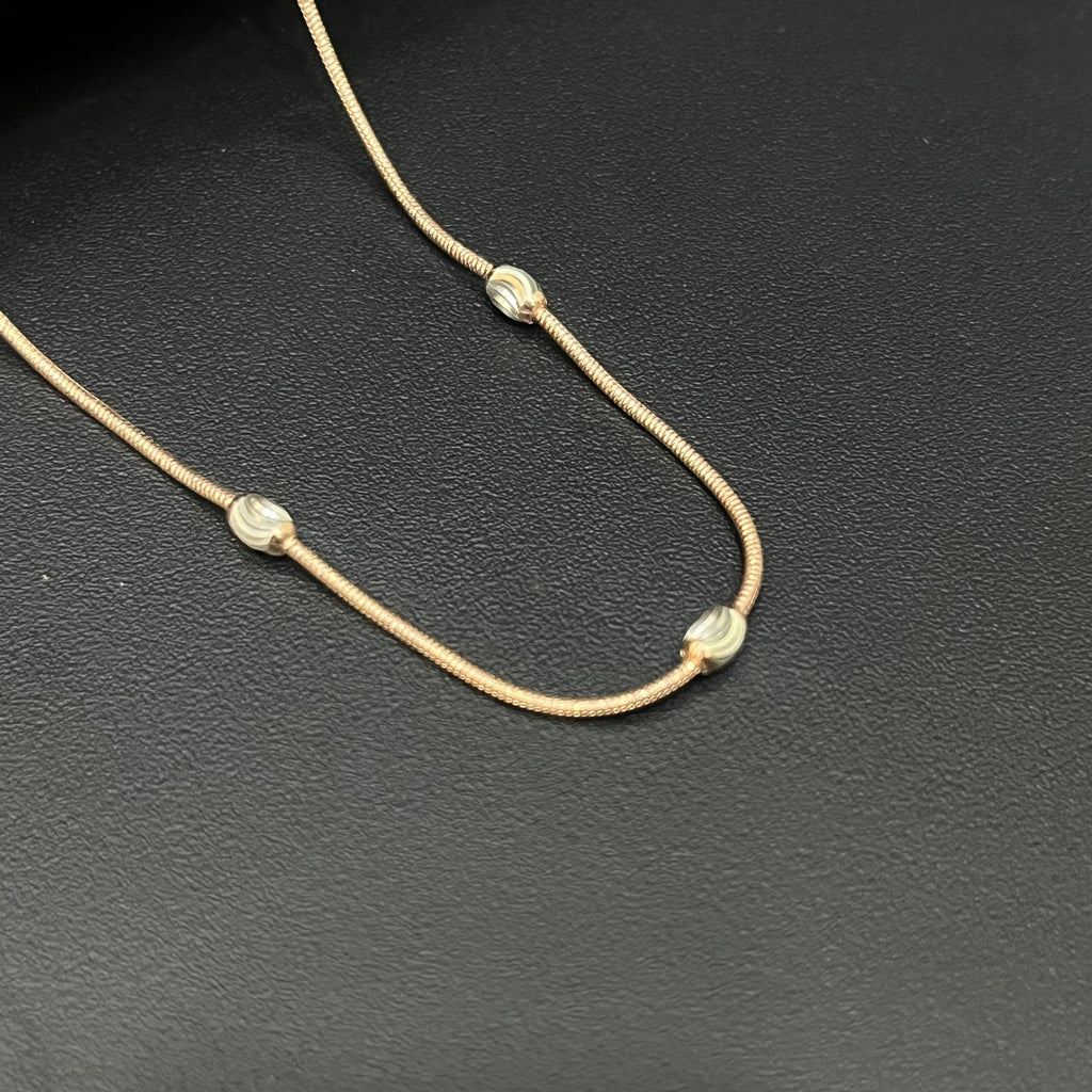Silver Ladies Chain CNC Balls Rosegold Finished