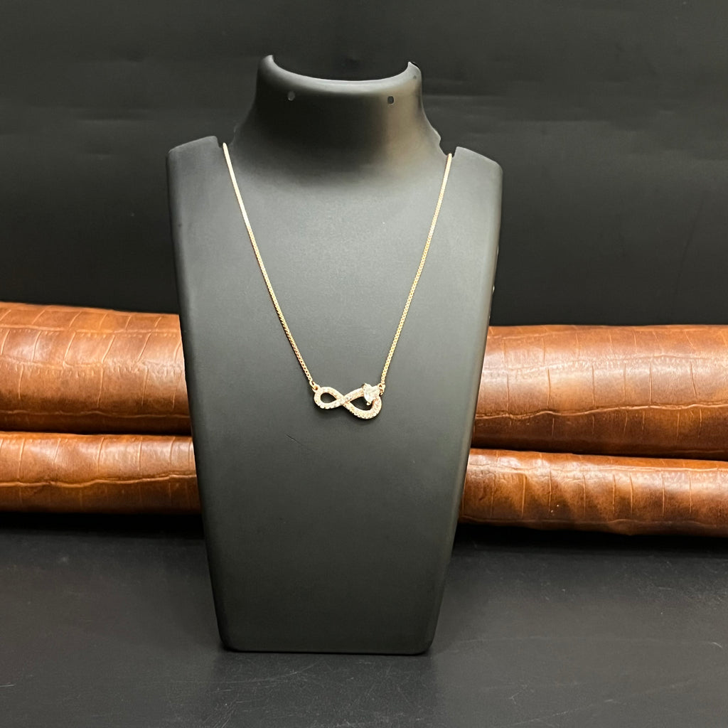 Silver Ladies Pendant Chain Infinity Heart Charms Rose Gold 925