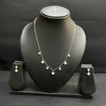 Silver Ladies Pendant Chain Set White Charm Crystal Floral Drop 925