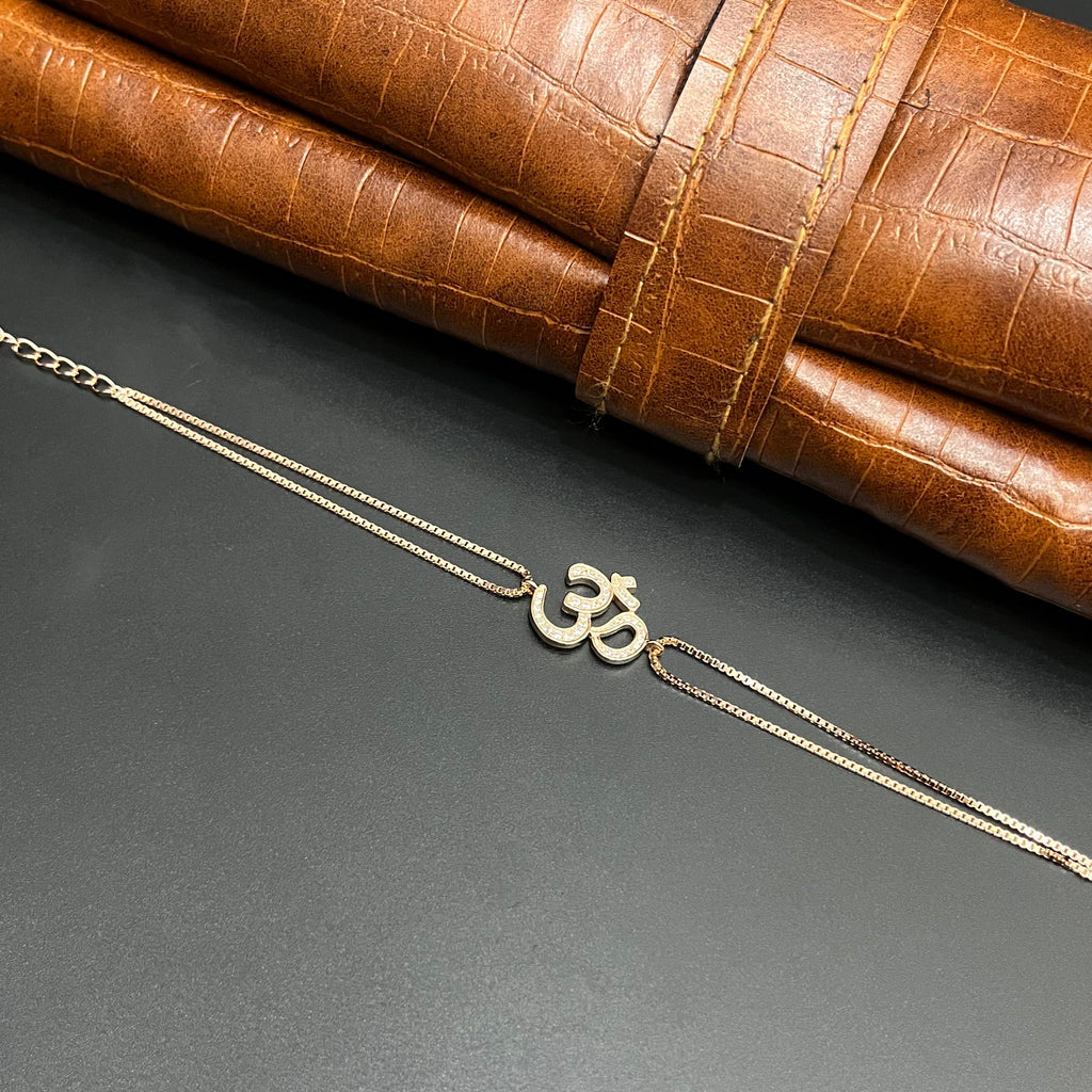 Silver Ladies Bracelet OM Premium Double Layer Rose Gold 925