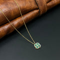 Silver Ladies Chain Clover Gold Finished