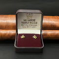 Gold Second stud 3 Petal Stones 18K