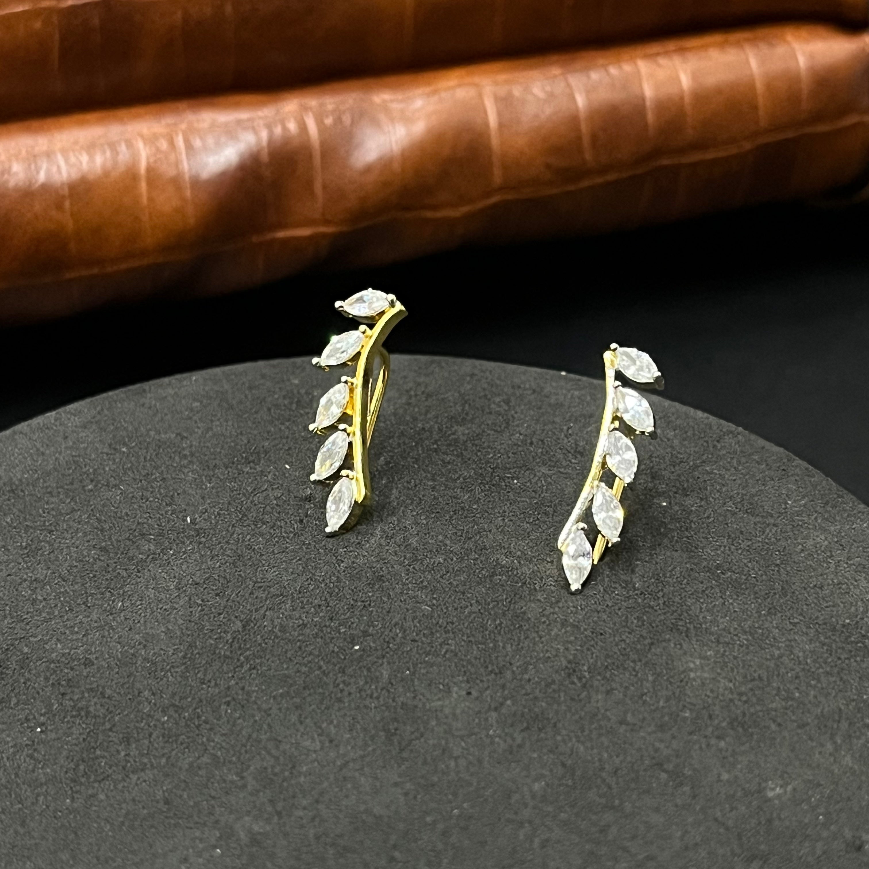 Silver Ladies  Earcuffs Leaves