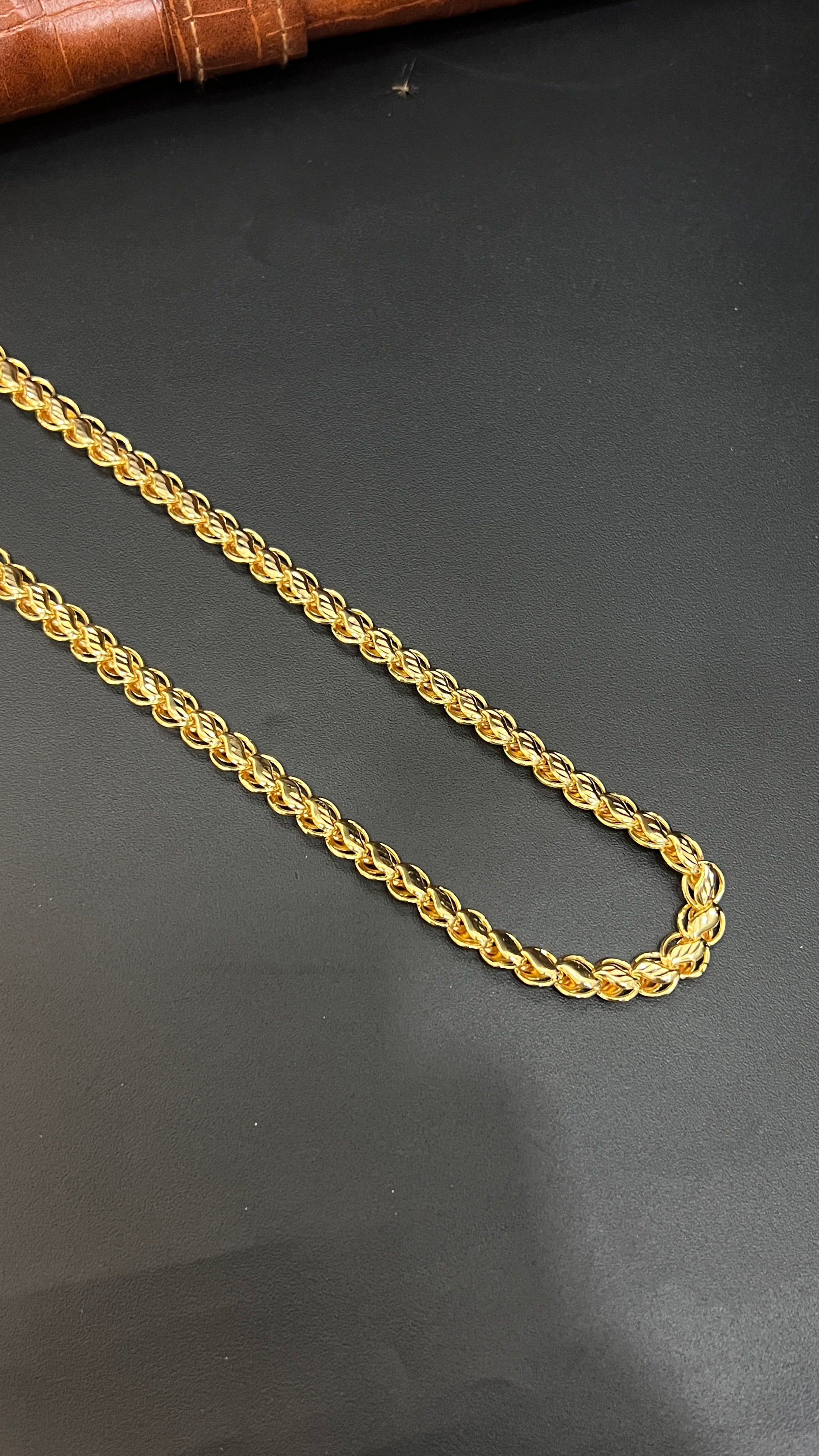 Silver Mens Lotus Gold Finished Chain