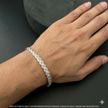 Silver Mens Bracelet Center Kathli Cut