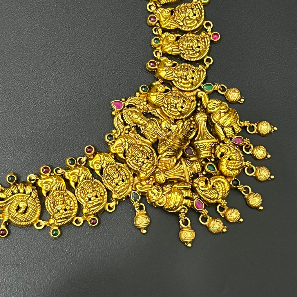 Silver Antique Necklace Gold Finished N03