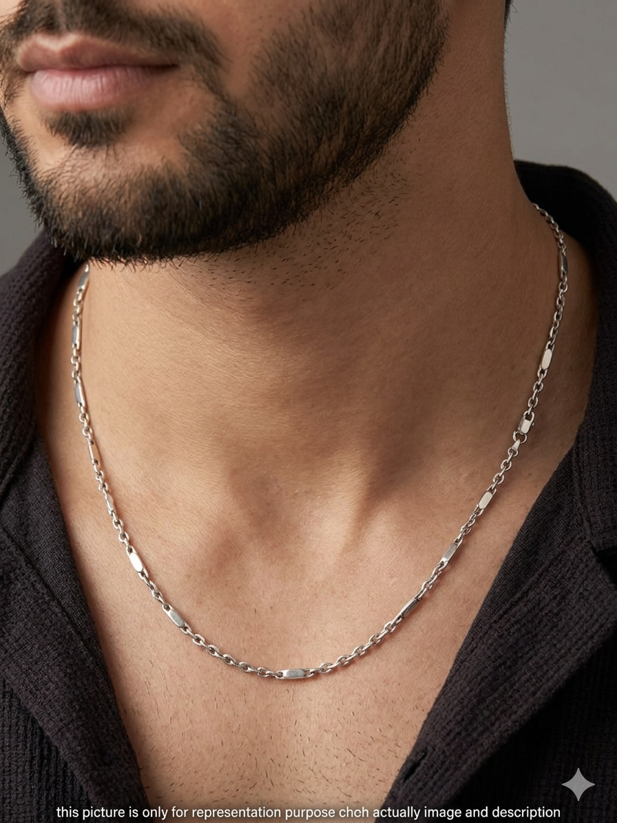 Silver Mens chain_Italian Twisted Matte