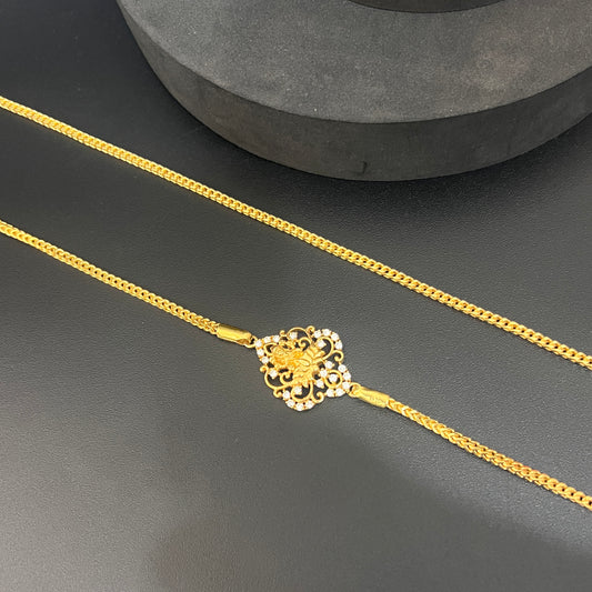 Silver Lakshmi thali Sarad Gold Finished