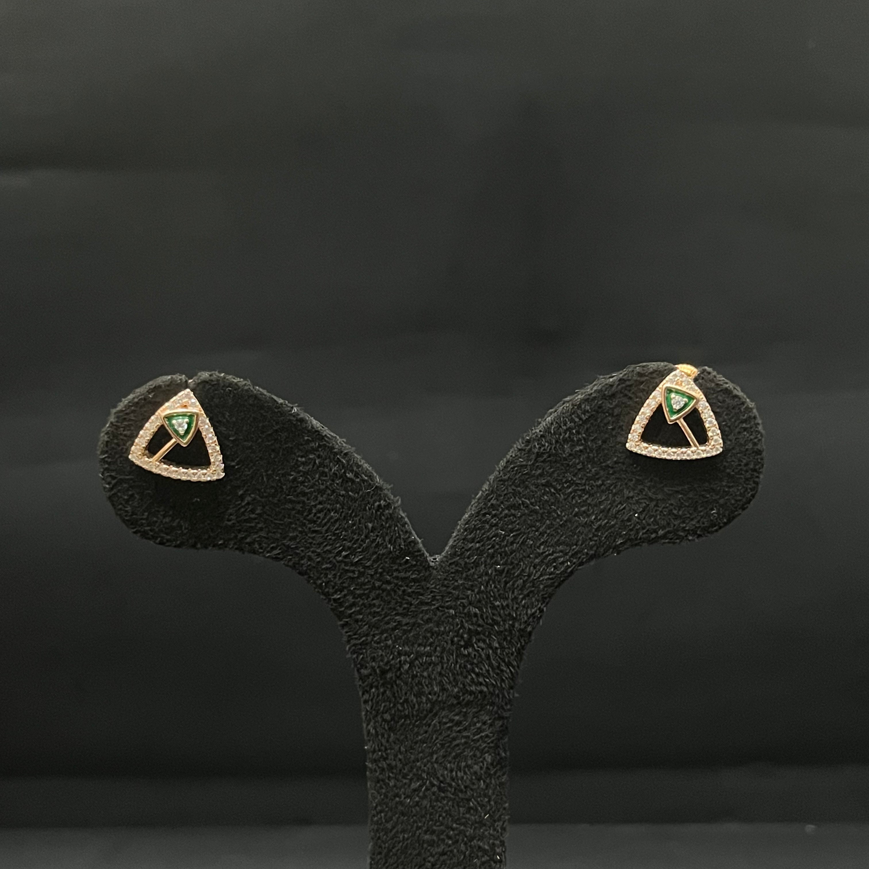 Silver Ladies Chain Set Triangle Multi Color RG