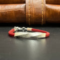 Silver Kids Bracelet Twist Textured Red Band 925