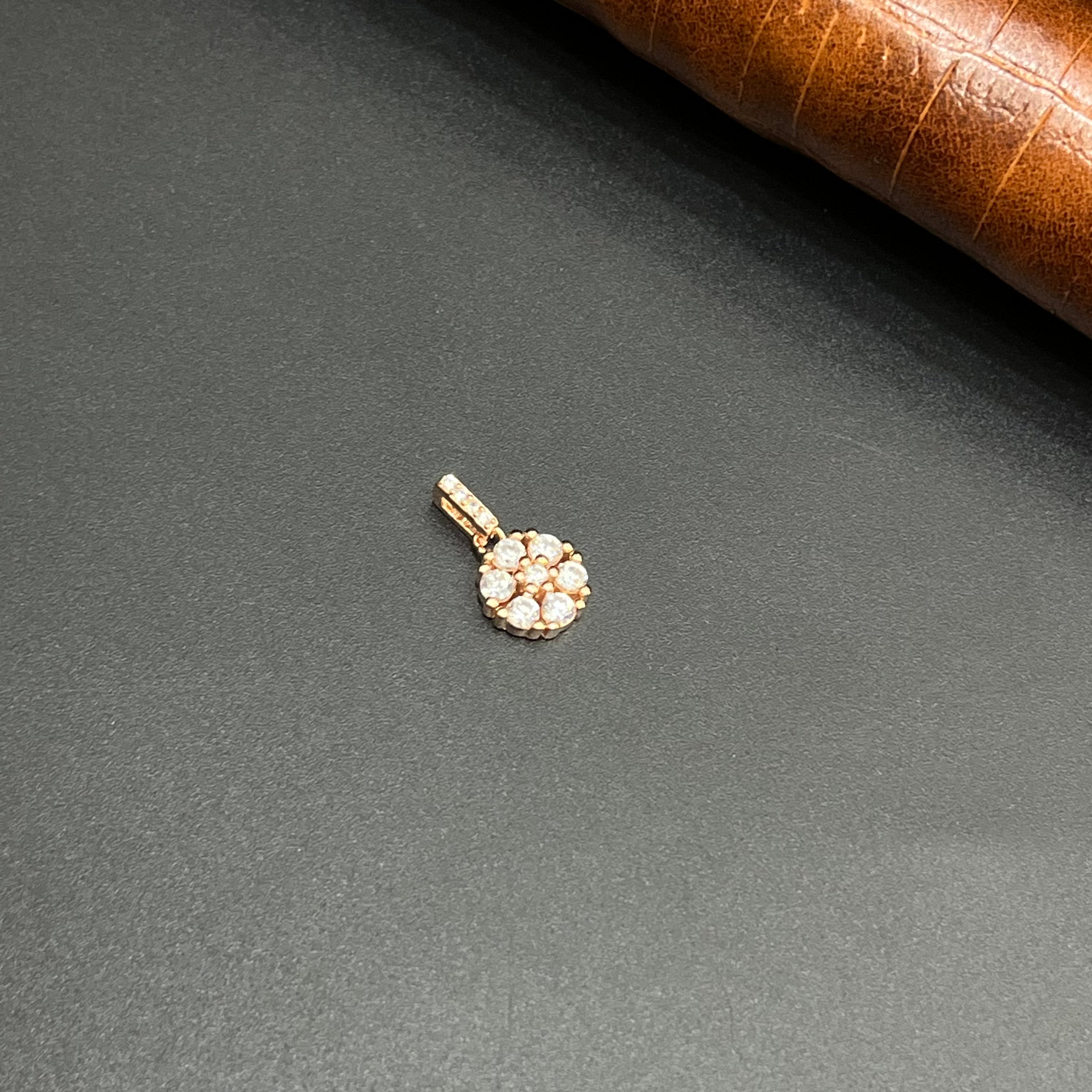 Silver Ladies Pendant Crystal Flower Cluster Rose Gold M01 925