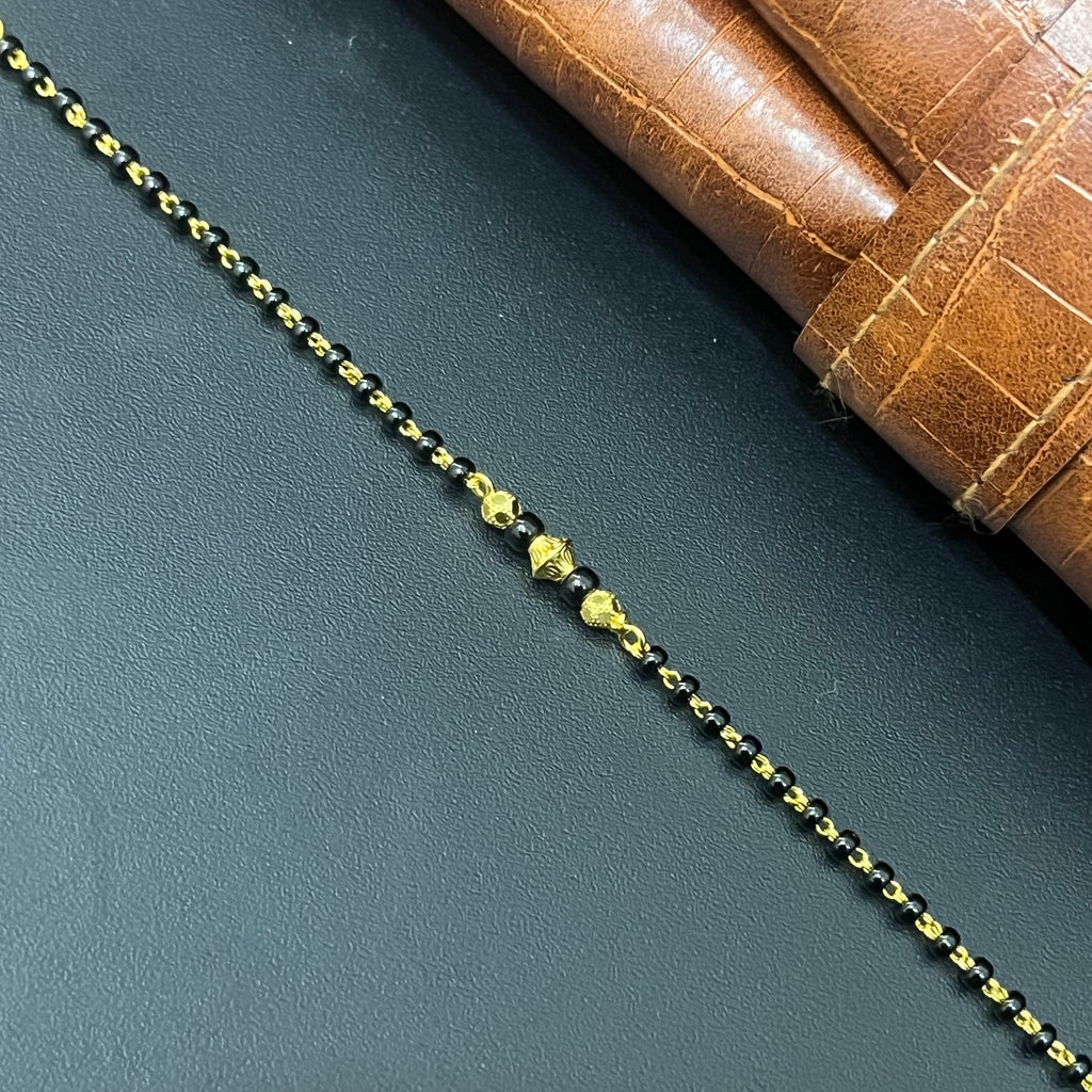 Silver Ladies Bracelet Black beads Gold Finished B1