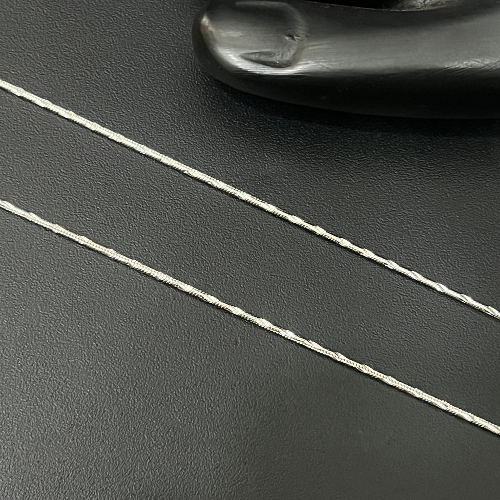 Silver Ladies Anklet Sprial Cut 925