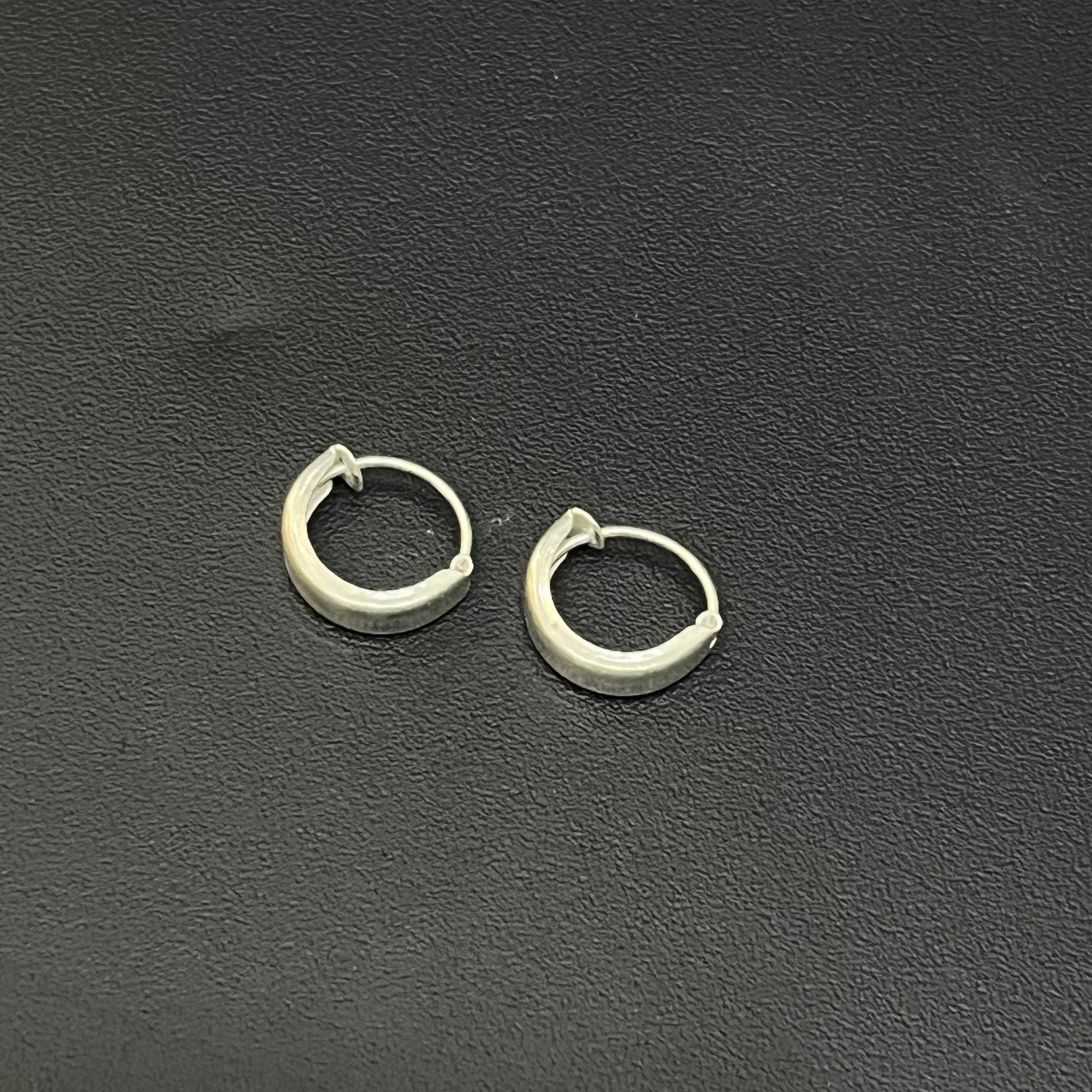 Silver Mens Earrings Bali 13mm