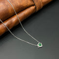 Silver Ladies Chain Heart Green Heartz