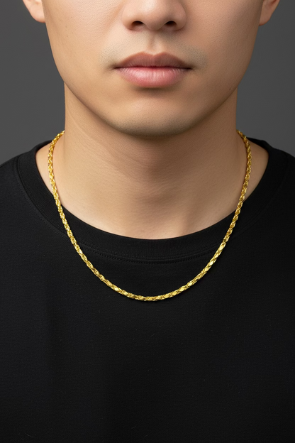 Silver Mens Chain Kathli Gold Finished