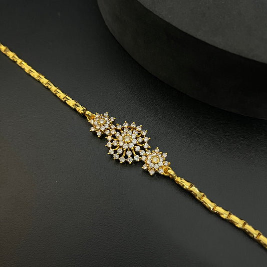 Silver Thali Godami Chain Diamond Finished Mop