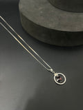 Ladies Silver Chain Purple Circle