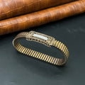 Silver Mens Flexible Bracelet Golden Band 925