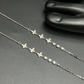 Silver Ladies Anklet Butterfly Charms Crystal Stone 925