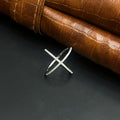 Silver Ladies Ring Four Line 925