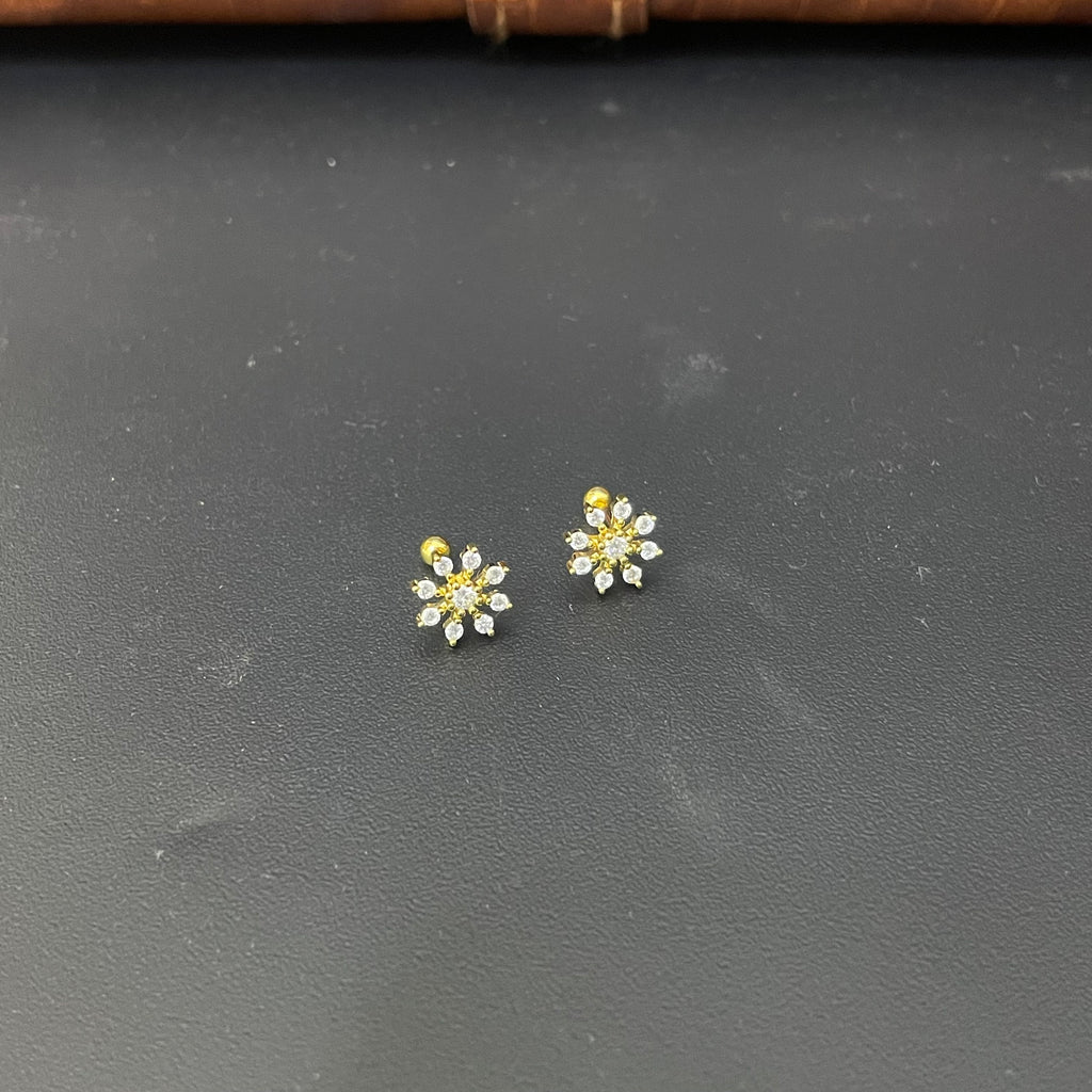 Silver Second Stud Snow Flaker Gold Finished