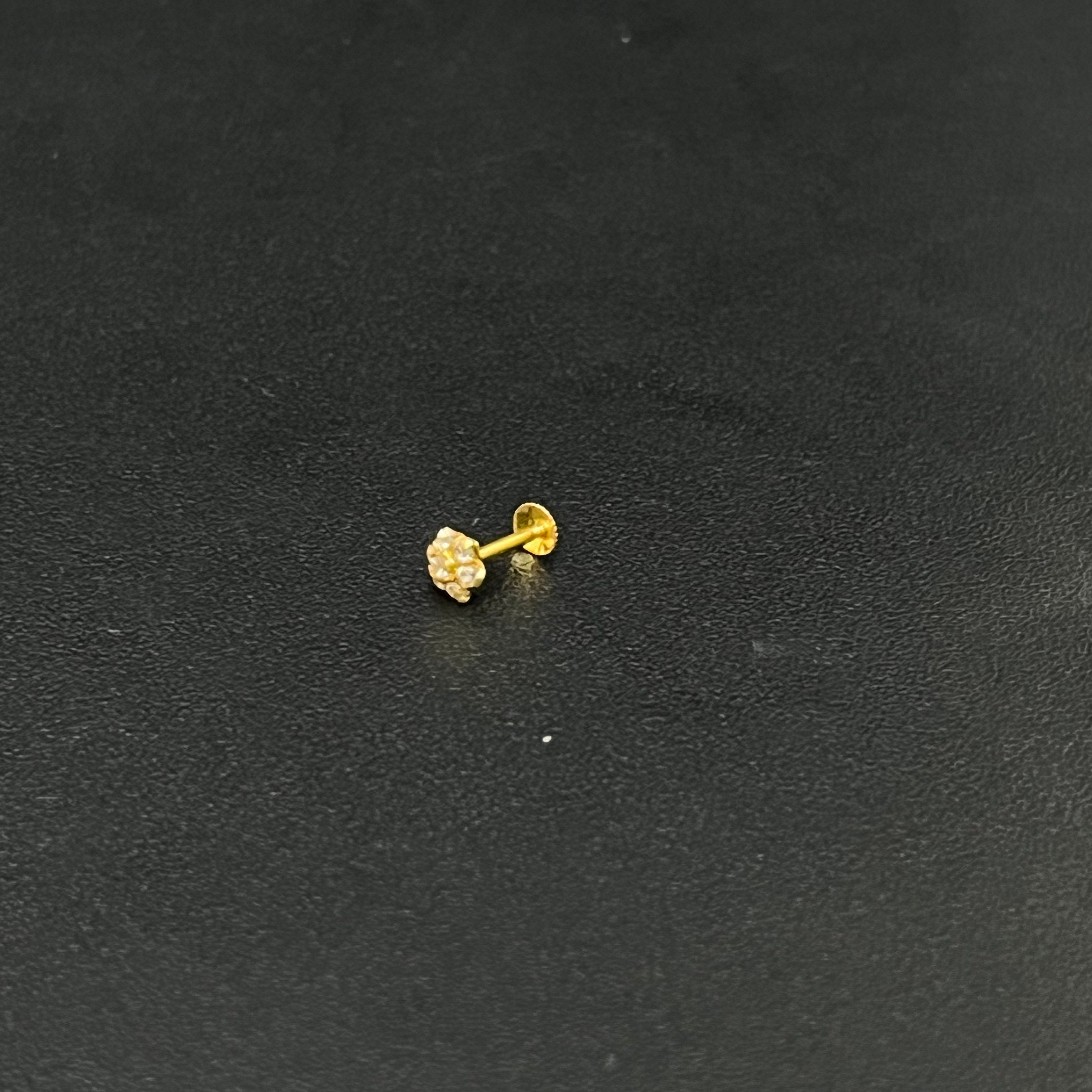 Gold Nosepin White Floral