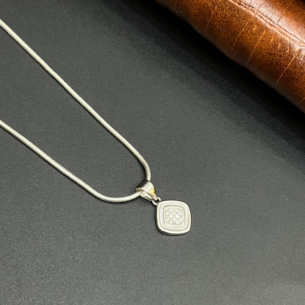 Silver Ladies Pendant Royal Cushion Crystal 925