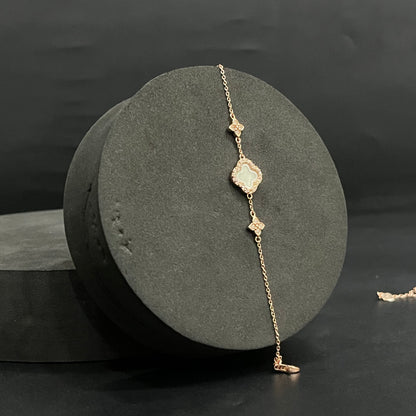 Silver Ladies Bracelet Rsoegold clover