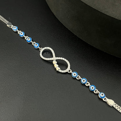 Silver Ladies Infinity Bracelet 3heartz