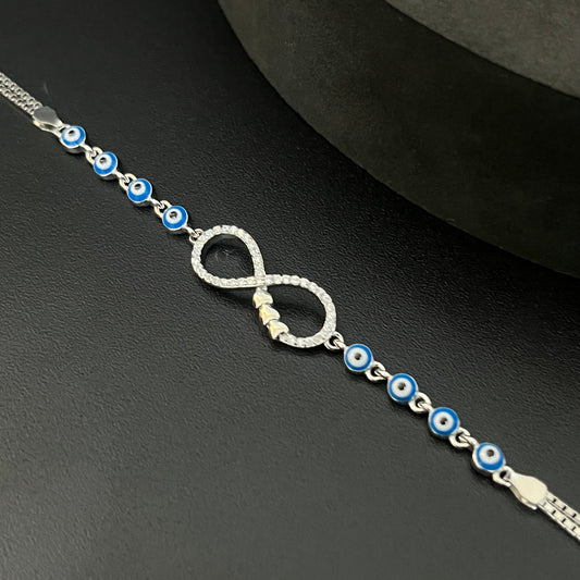 Silver Ladies Infinity Bracelet 3heartz