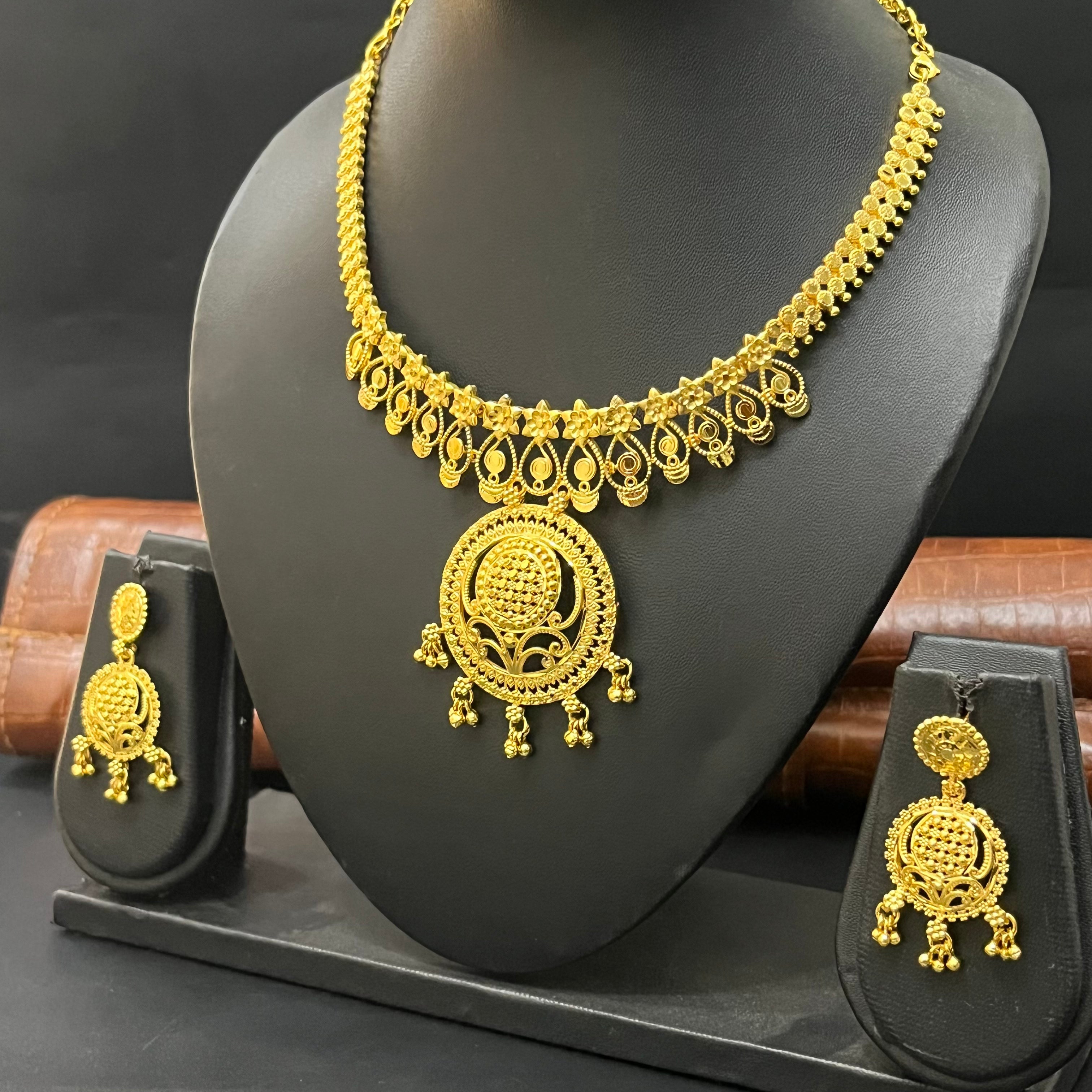 Silver Neckalce Gold Finished Bombay 925 B1