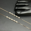 Silver Ladies Anklet Floral Crystal Line Small Big Rose Gold 925