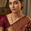 Silver Gold Finished Thali Saradu Oval Lakshmi