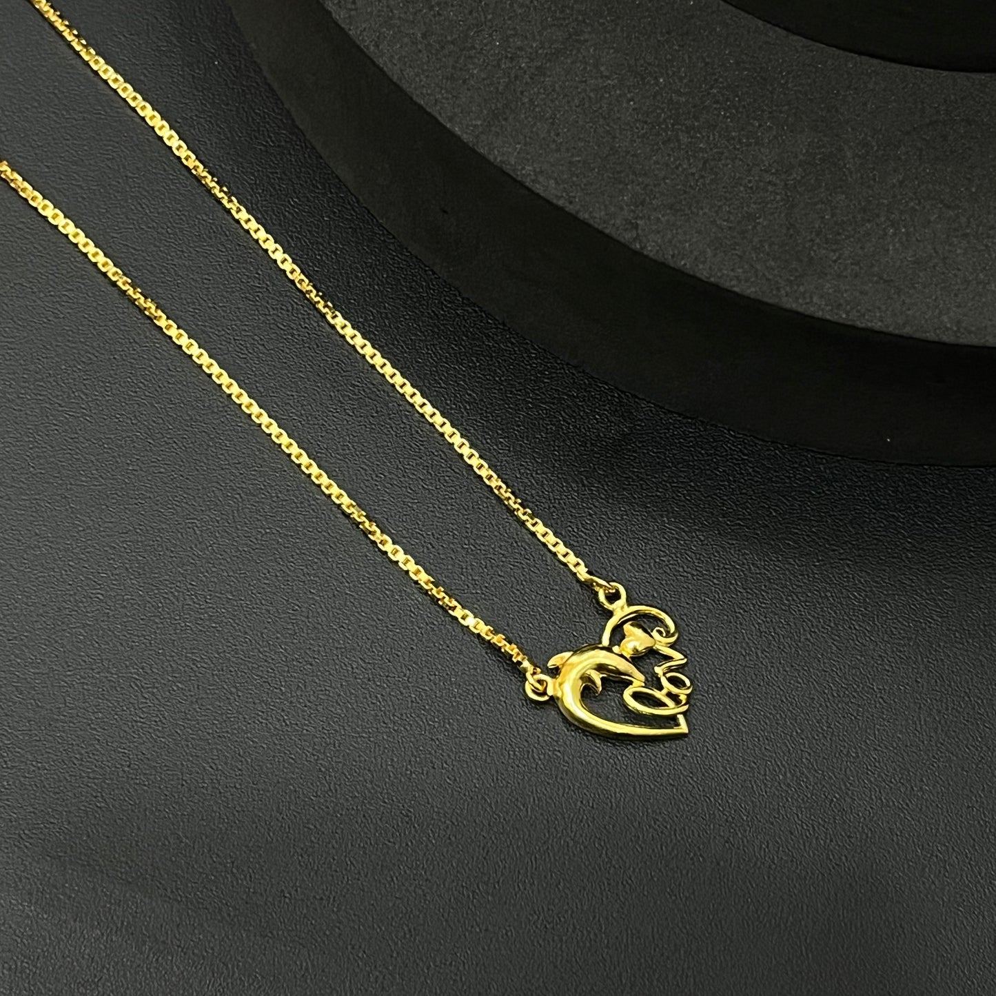 Silver Ladies Chain Love Heart Gold Finish