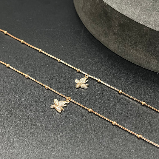 Ladies Anklet Beads & Butterfly Design