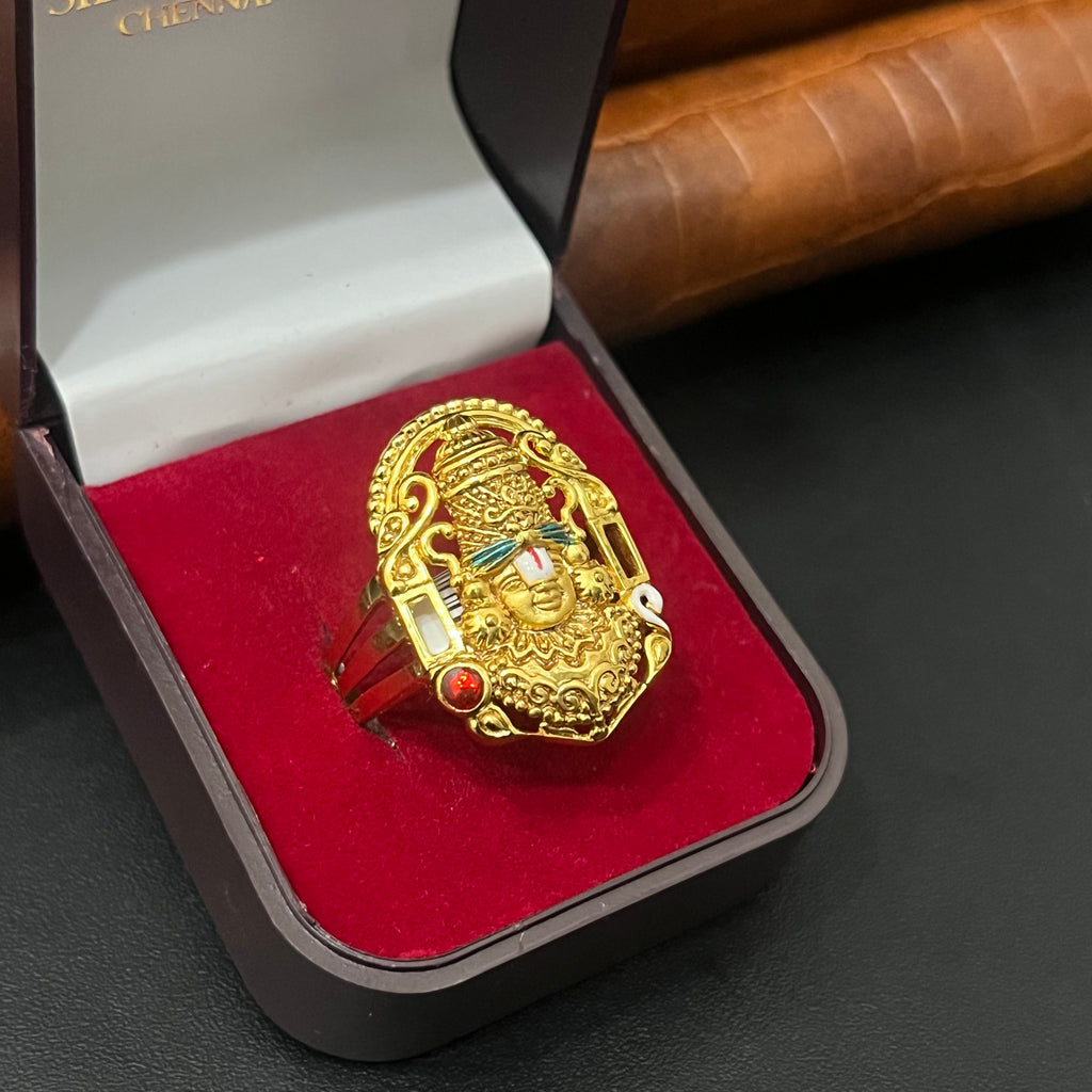 Silver Ring Tirupathi Balaji Gold Finished 925 2